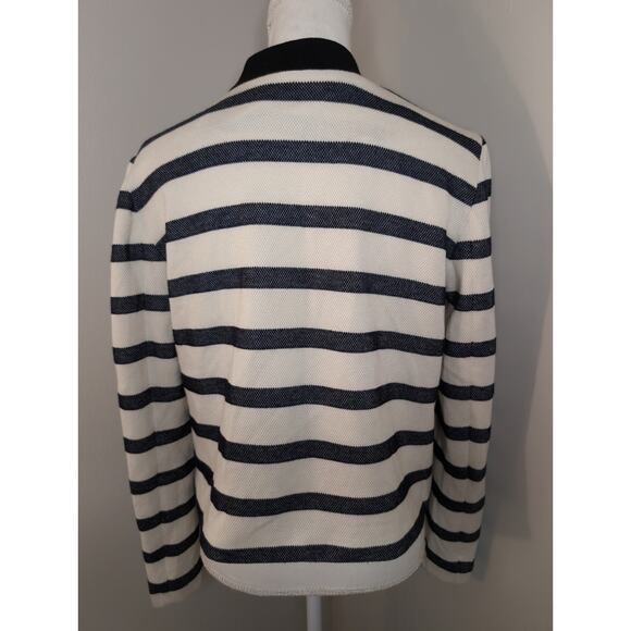 Emma & Olivia navy and ivory striped zip-up blazer - Picture 4 of 8